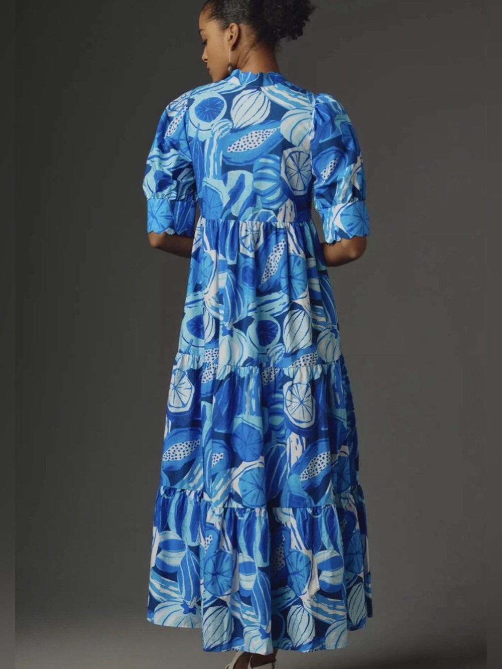 Anthropologie Farm Rio Short-Sleeve Printed Midi Shirt Dress - Picture 2 of 8